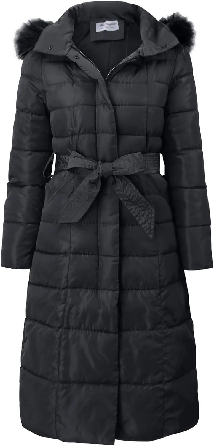 Long Jacket Women Fur Collar Lace Up Cotton Parkas Coat Classic Winter 2023 Warm with Hood Military Utility Jackets