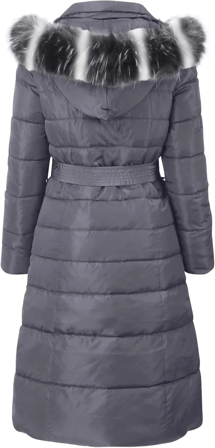 Long Jacket Women Fur Collar Lace Up Cotton Parkas Coat Classic Winter 2023 Warm with Hood Military Utility Jackets