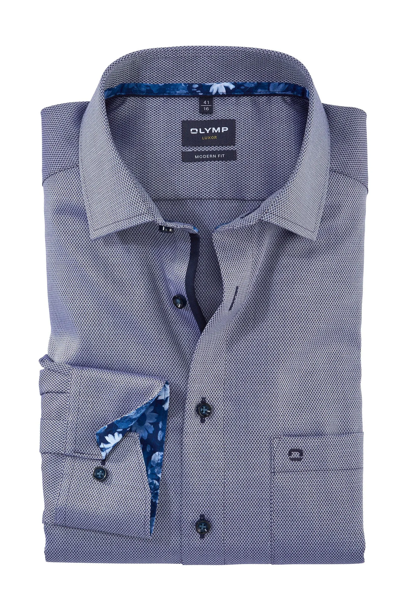 Luxor Modern Fit Plain Shirt - Marine