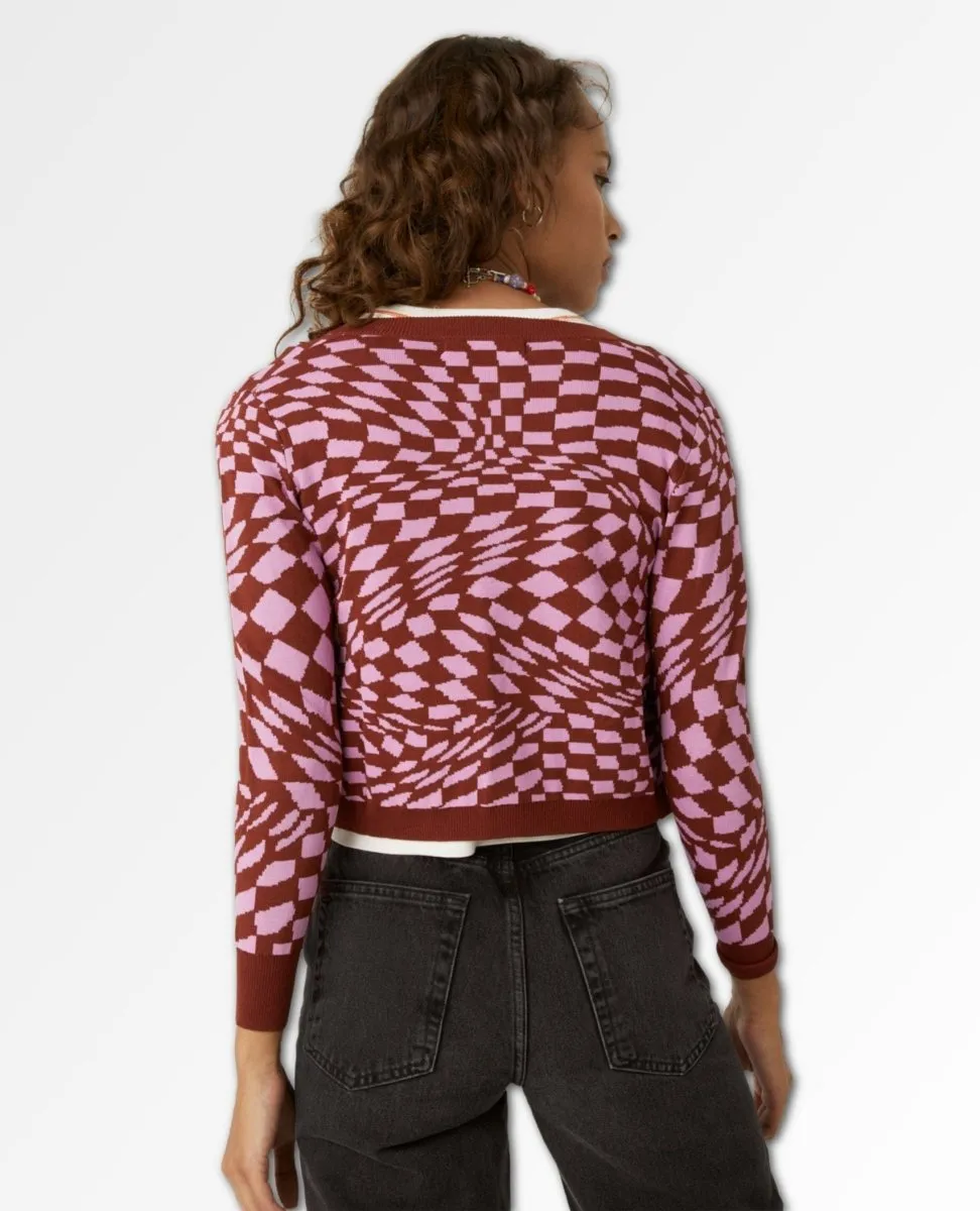 Magenta Wave Fitted Cardigan Restocked