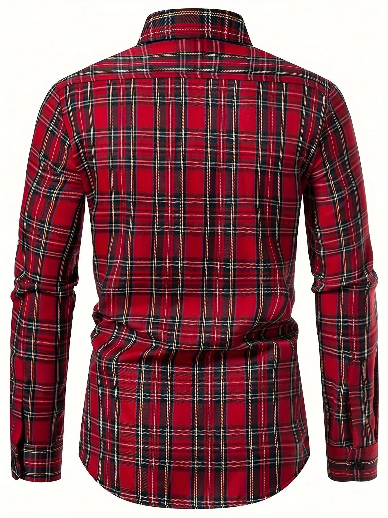 Men's Classic Design Plaid Pattern Dress Shirt