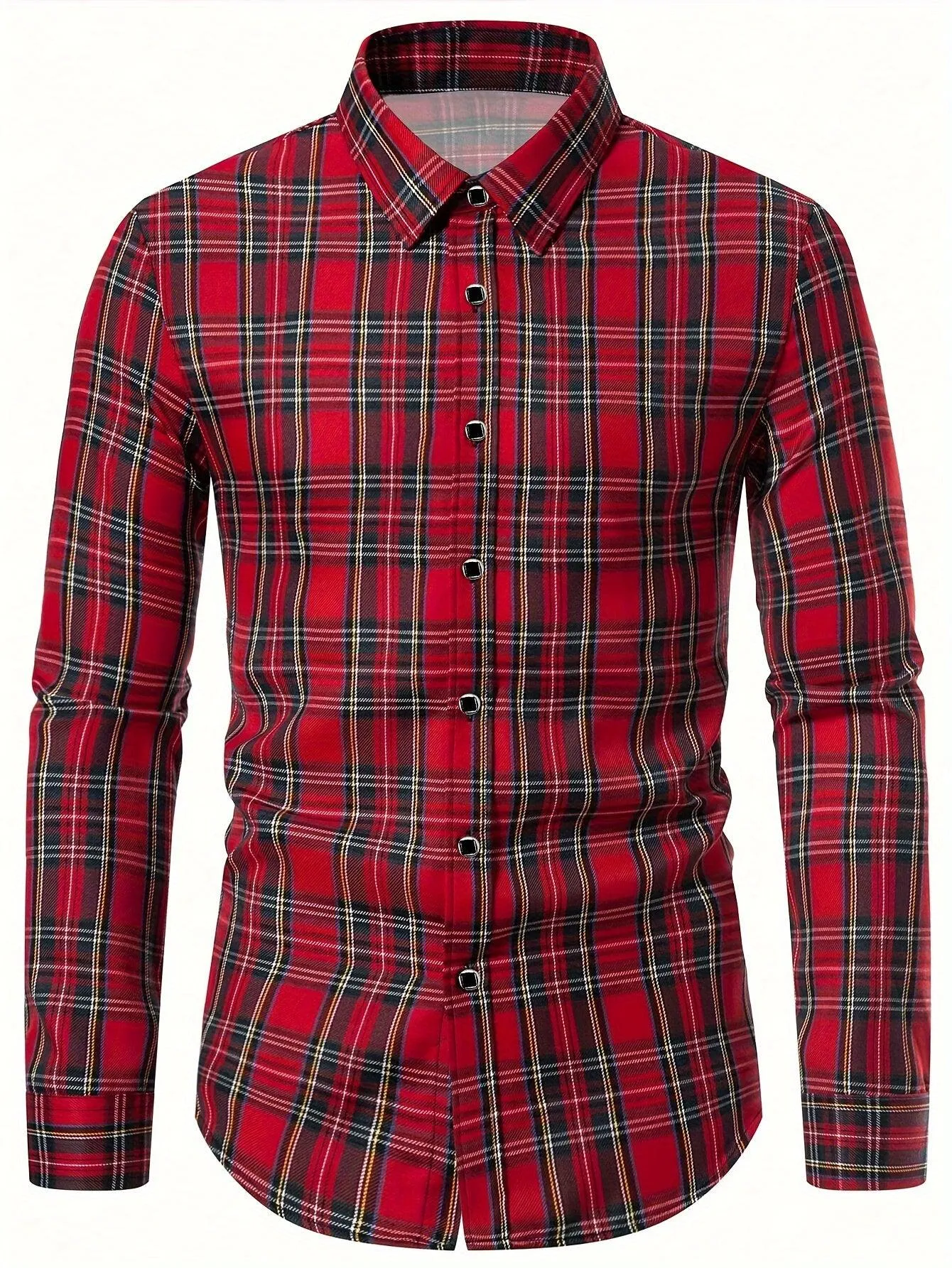 Men's Classic Design Plaid Pattern Dress Shirt