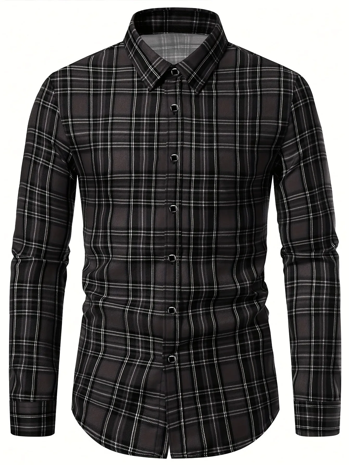 Men's Classic Design Plaid Pattern Dress Shirt