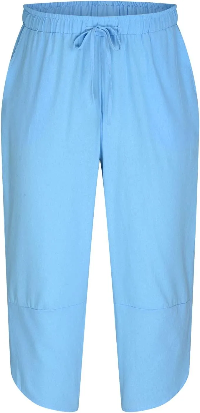Mens Linen Pants Casual Pants Relaxed-Fit Beach Trousers Summer Yoga Pants Drawstring Elastic Waist Pants