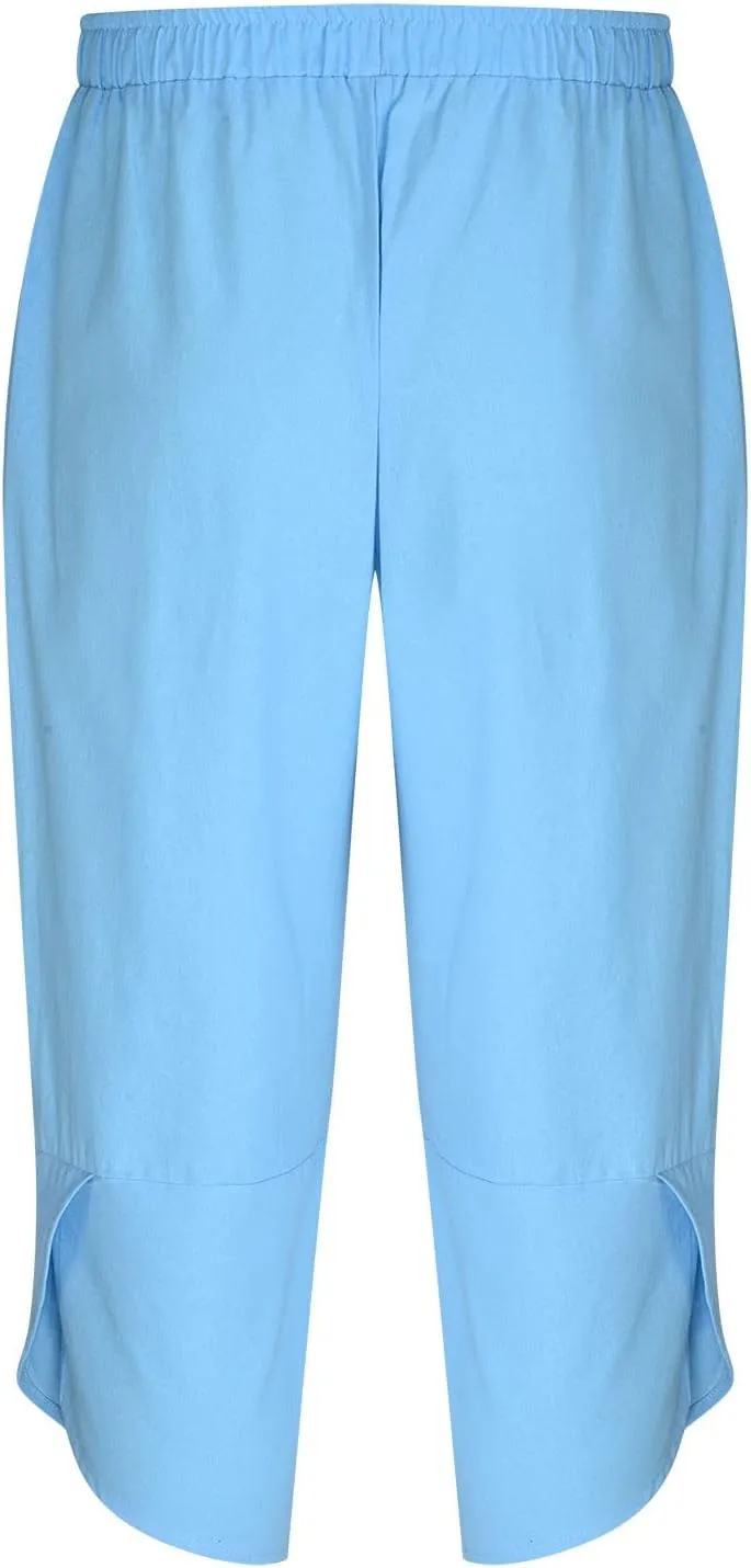 Mens Linen Pants Casual Pants Relaxed-Fit Beach Trousers Summer Yoga Pants Drawstring Elastic Waist Pants