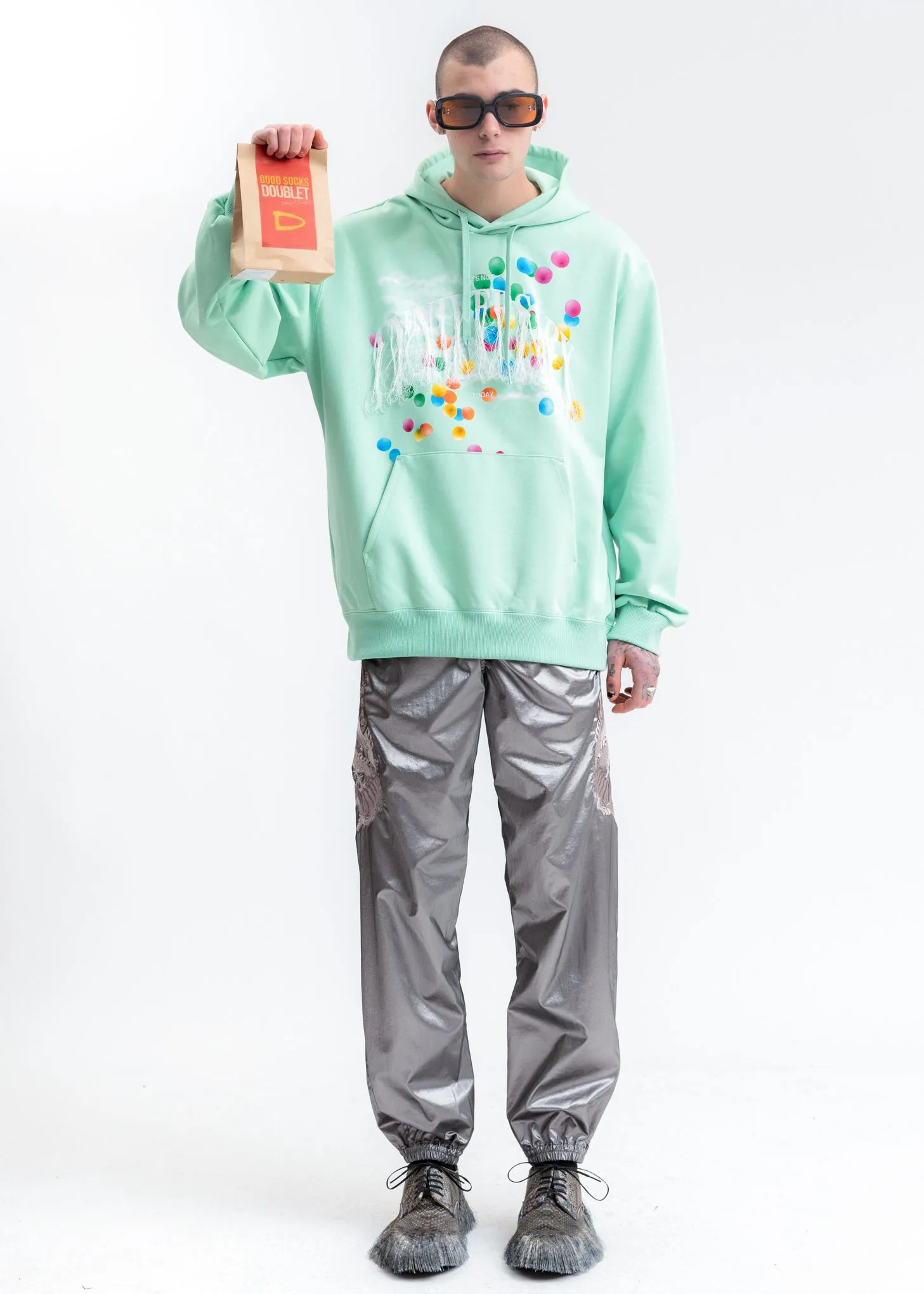 Mint Not Anniversary Embroidery Hoodie