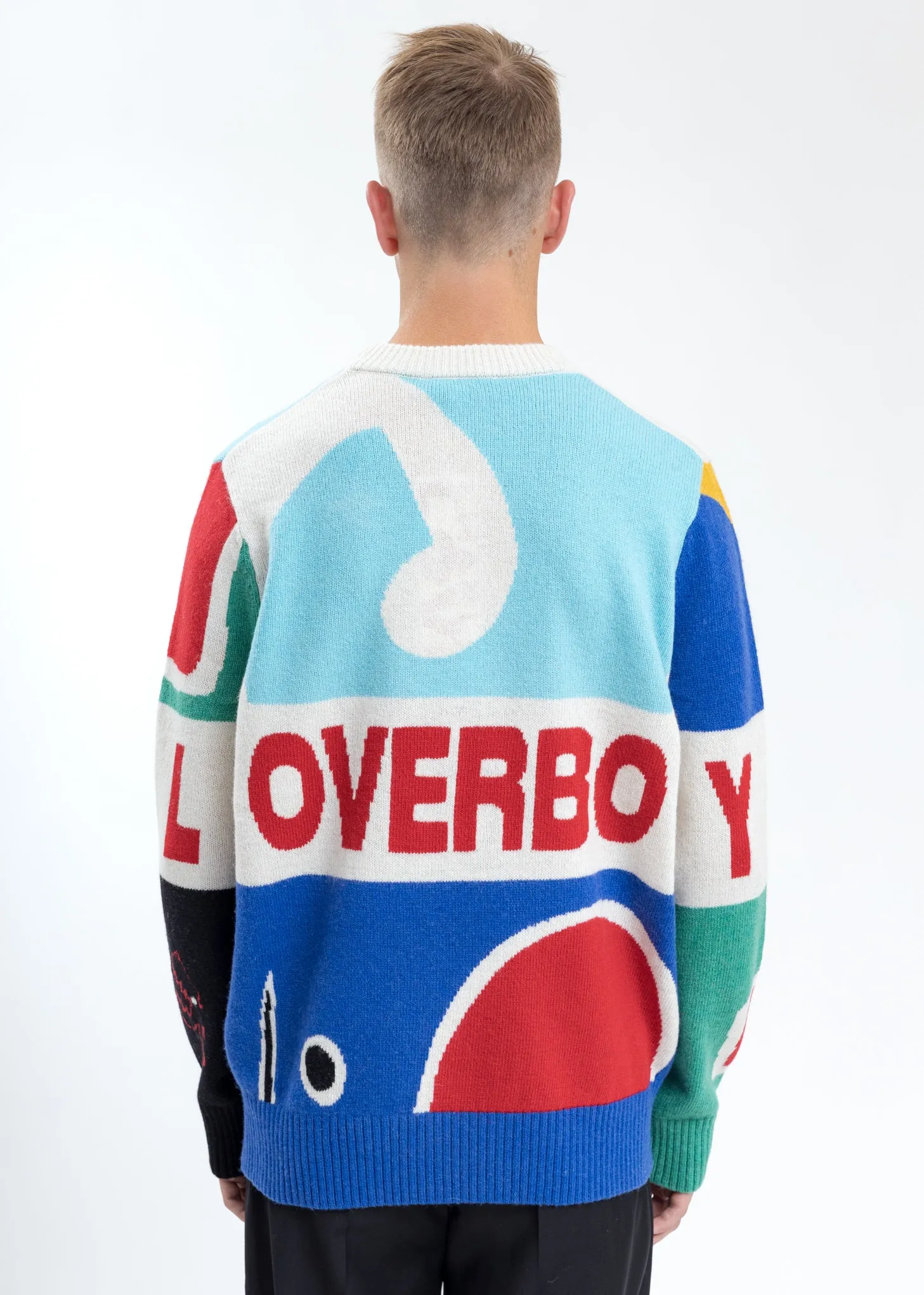 Multicolor Block Artwork Graphic Sweater