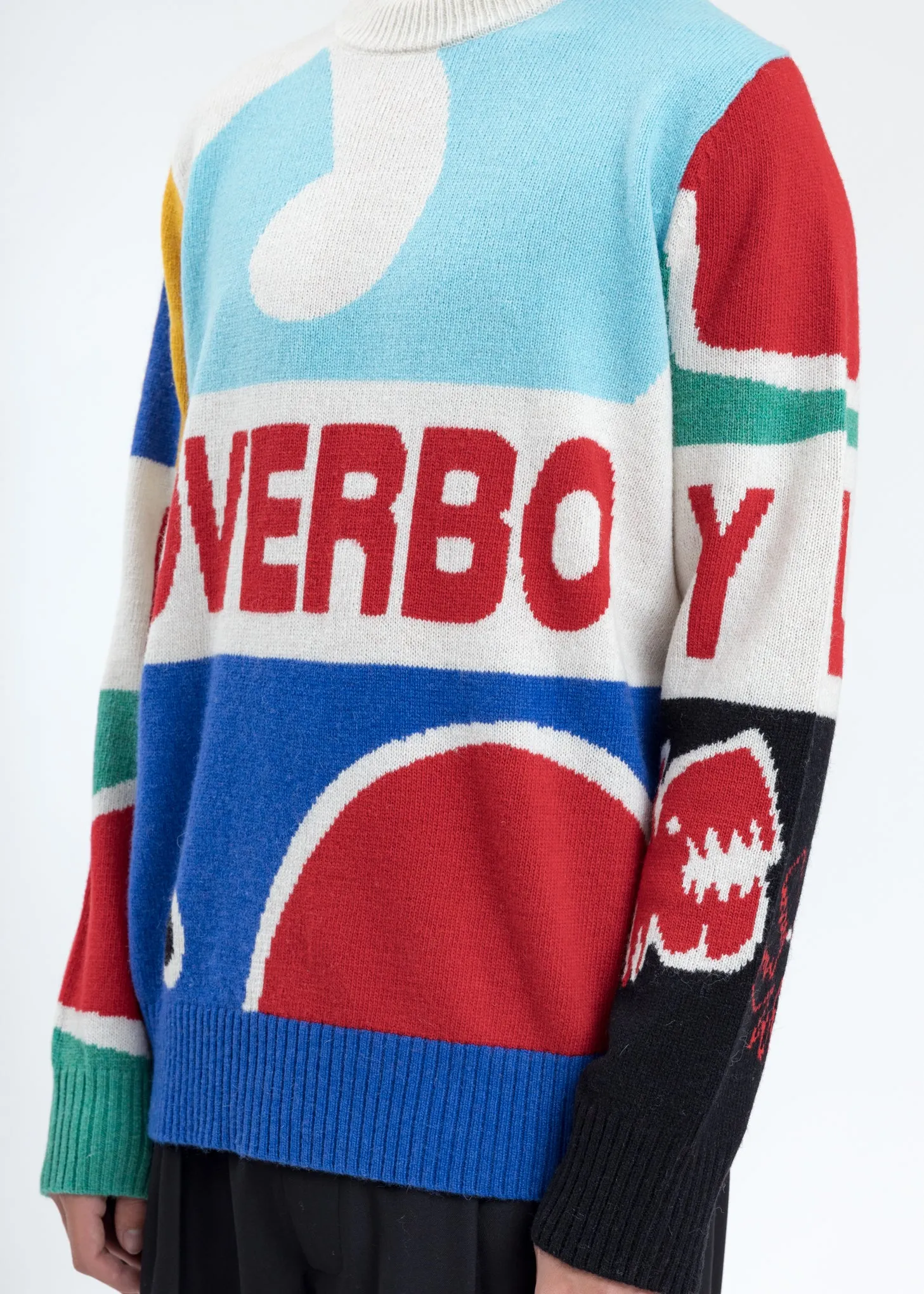 Multicolor Block Artwork Graphic Sweater