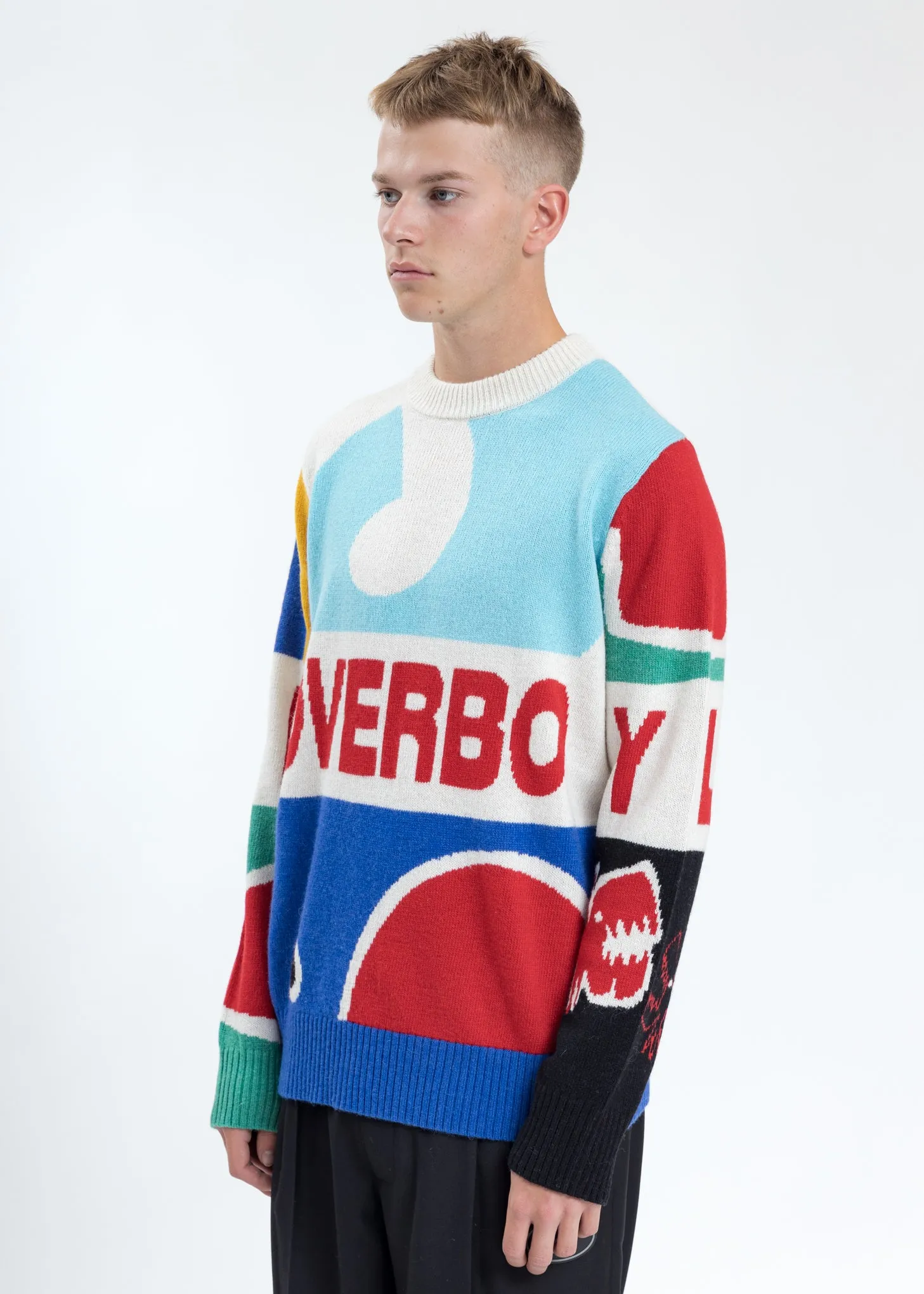 Multicolor Block Artwork Graphic Sweater