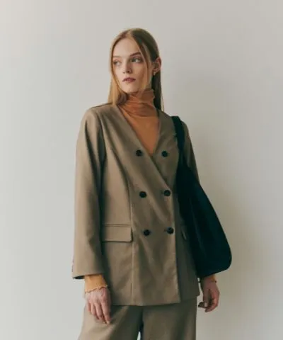 No Collar Double Jacket / COUPE LE COEUR