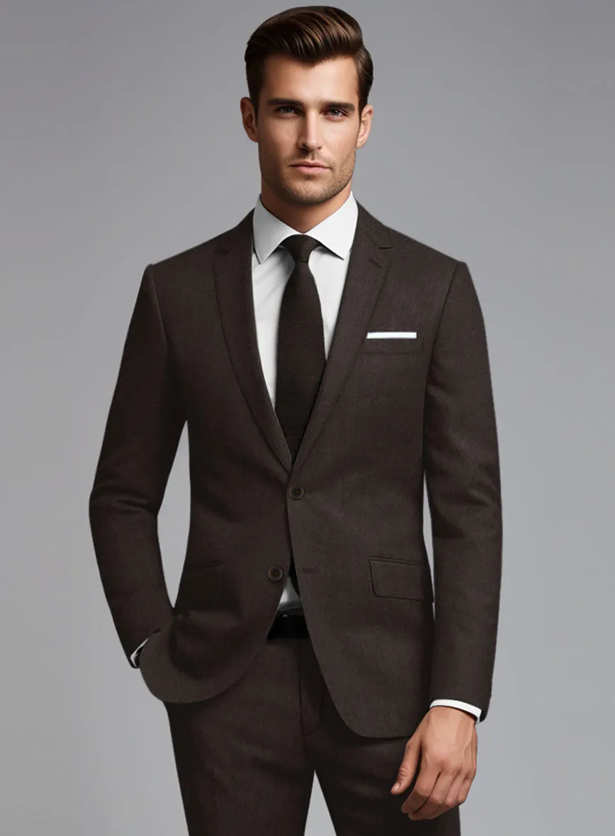 Noble Coffee Brown Wool Silk Linen Jacket