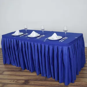 Polyester Table Skirt 21ft Royal Blue - Stylish Pleated Table Cover