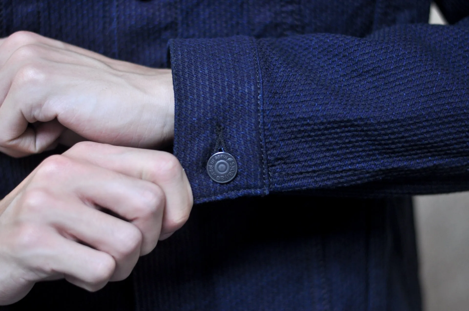 Pure Blue Japan 12.5oz "Double-Warps" Sashiko Type 3 Jacket (Indigo X Black)
