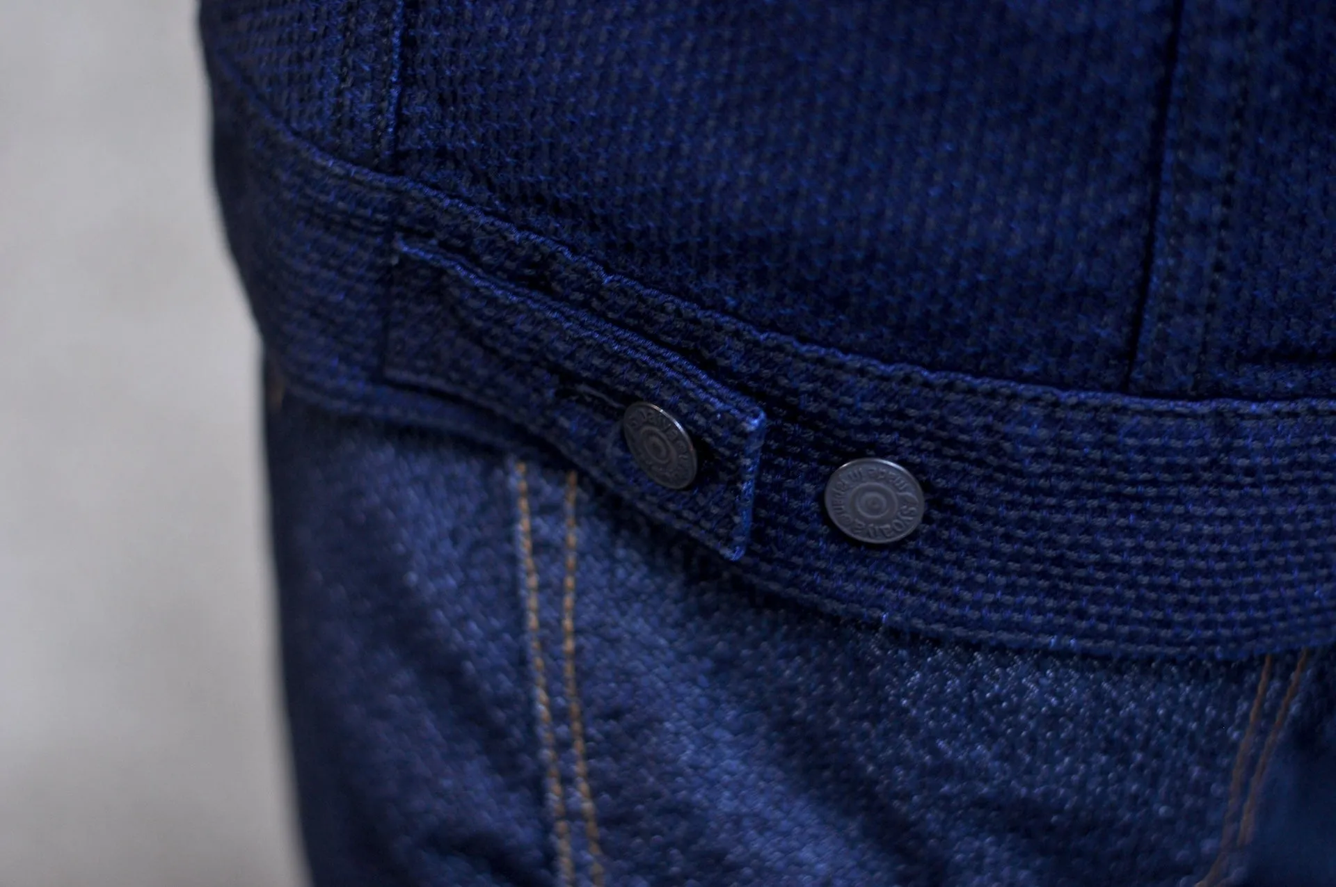 Pure Blue Japan 12.5oz "Double-Warps" Sashiko Type 3 Jacket (Indigo X Black)