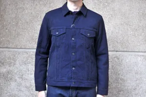 Pure Blue Japan 12.5oz "Double-Warps" Sashiko Type 3 Jacket (Indigo X Black)