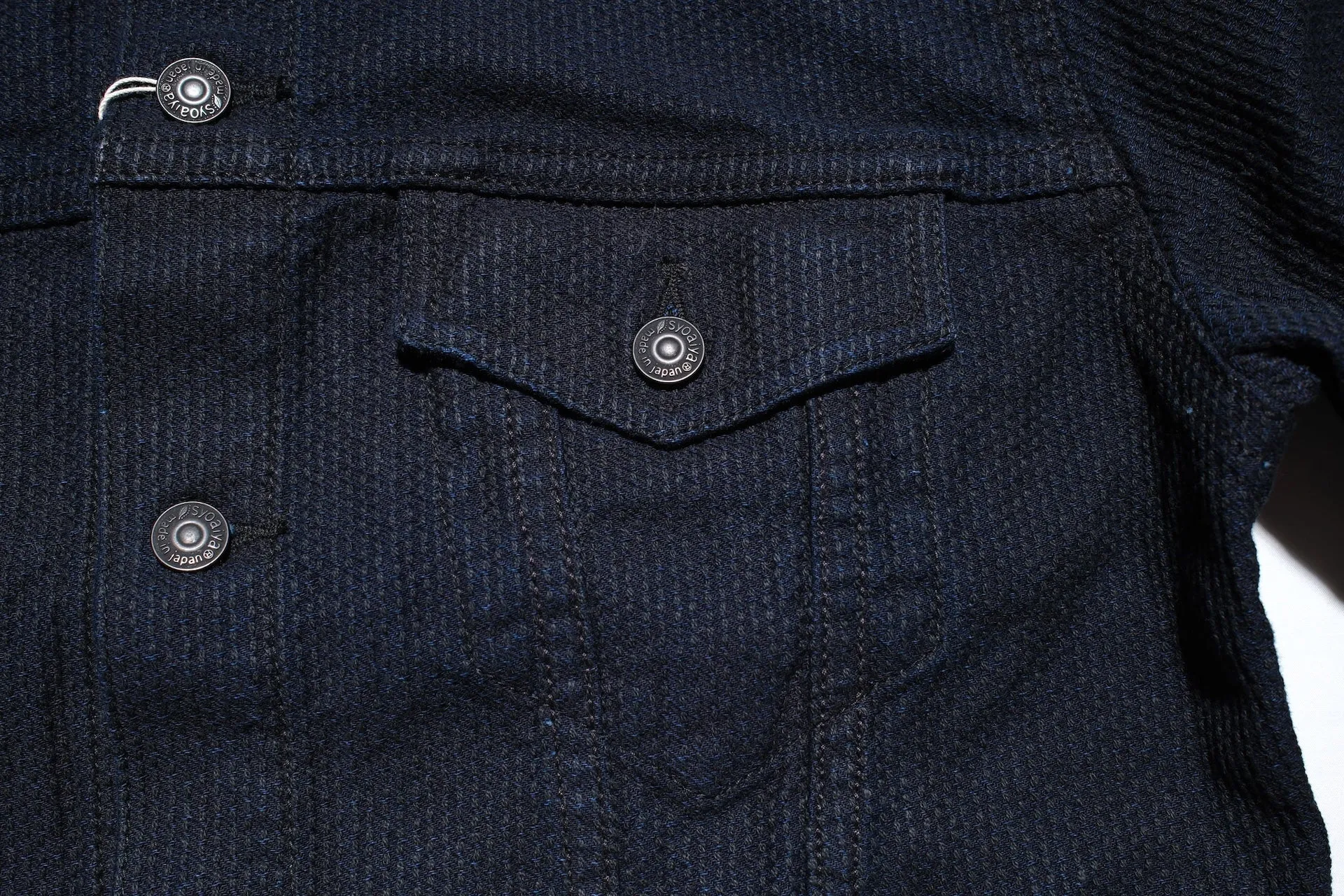 Pure Blue Japan 12.5oz "Double-Warps" Sashiko Type 3 Jacket (Indigo X Black)