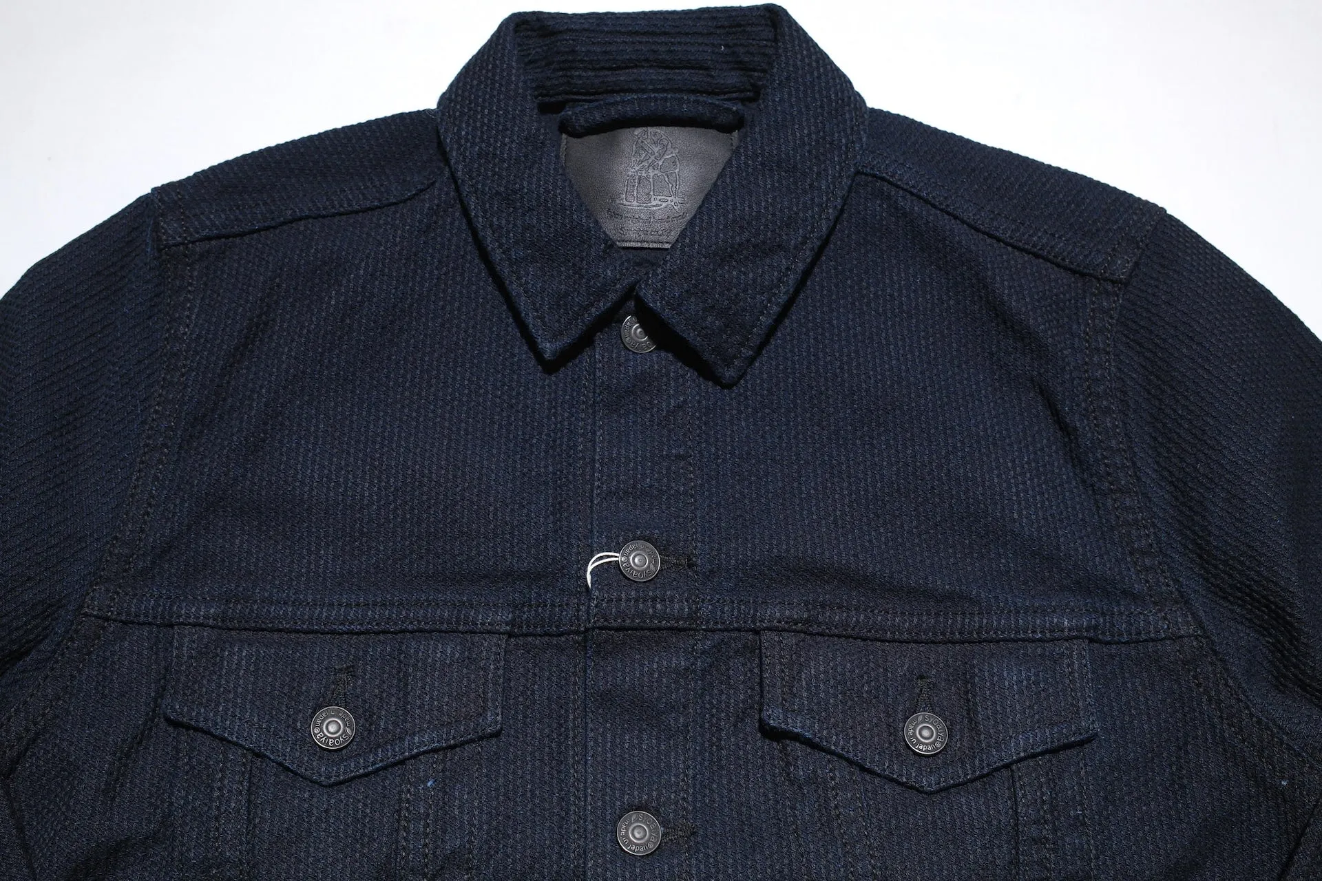 Pure Blue Japan 12.5oz "Double-Warps" Sashiko Type 3 Jacket (Indigo X Black)