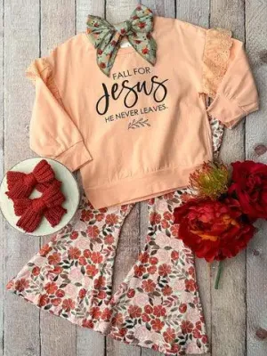 "Fall for Jesus" floral pants set