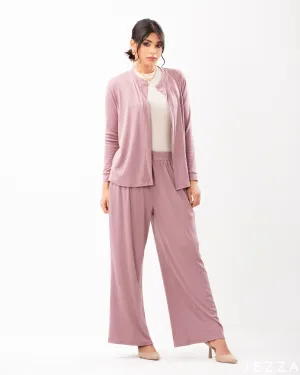 Ribbed Cardigan Pant Set 61472