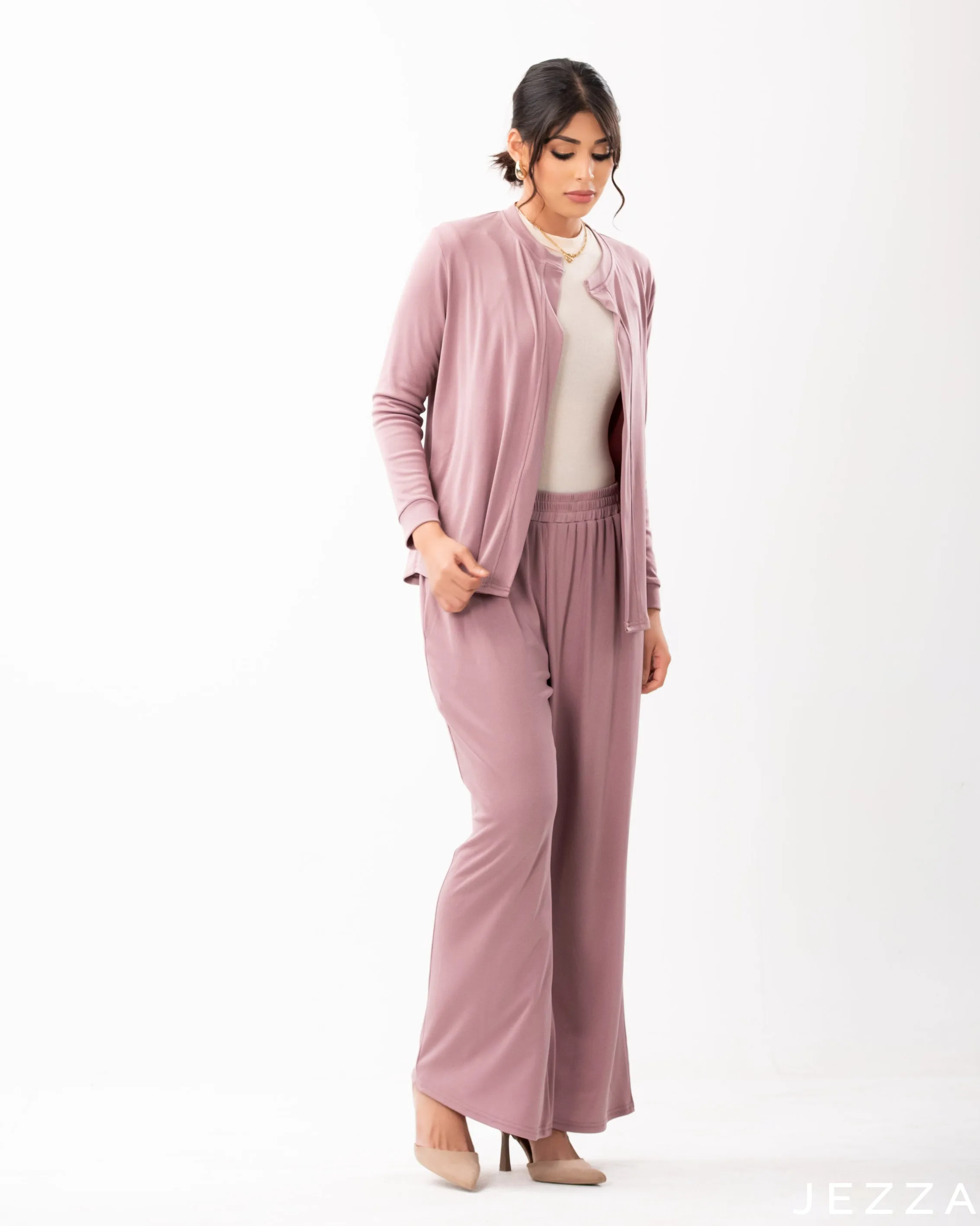 Ribbed Cardigan Pant Set 61472