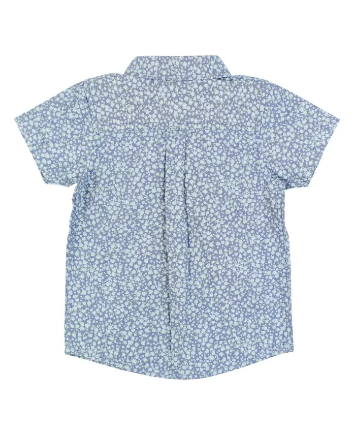 Ruffle Butts-Short Sleeve Button Down Shirt-Summertime Fields