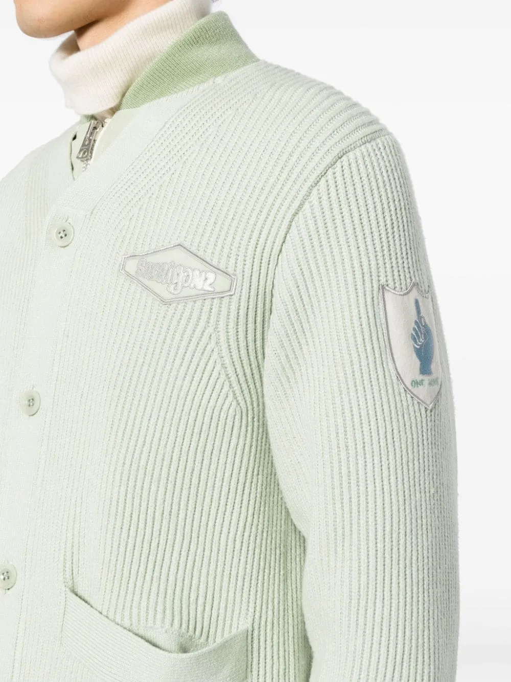 sacai Gonz Multi Patch Nylon Twill X Knit Cardigan