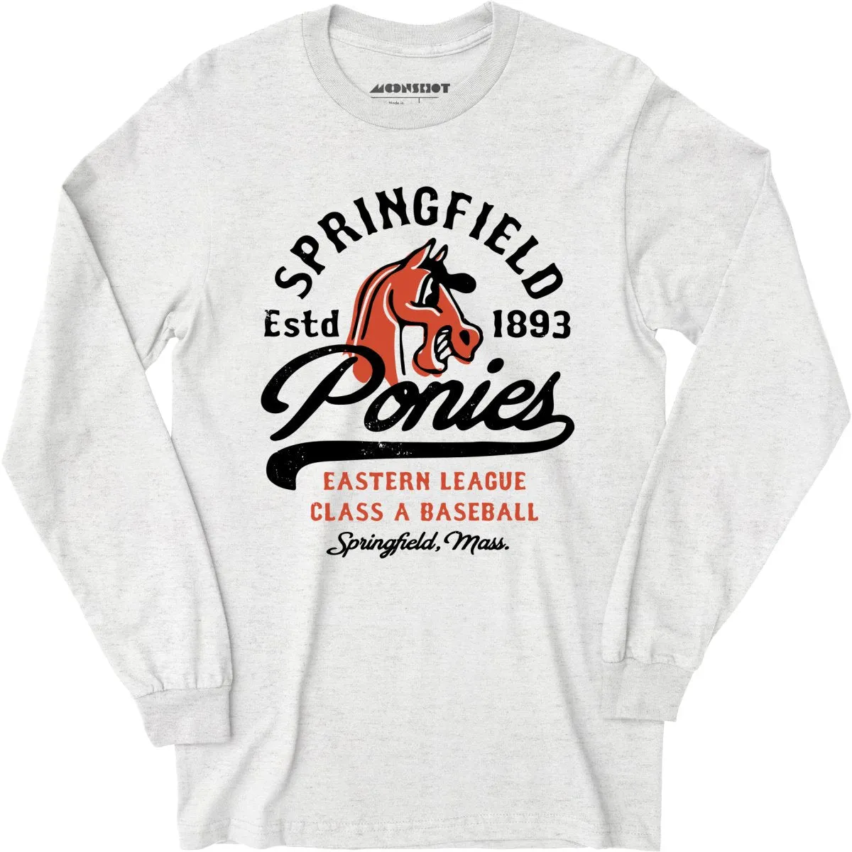 Springfield Ponies - Massachusetts - Vintage Defunct Baseball Teams - Long Sleeve T-Shirt