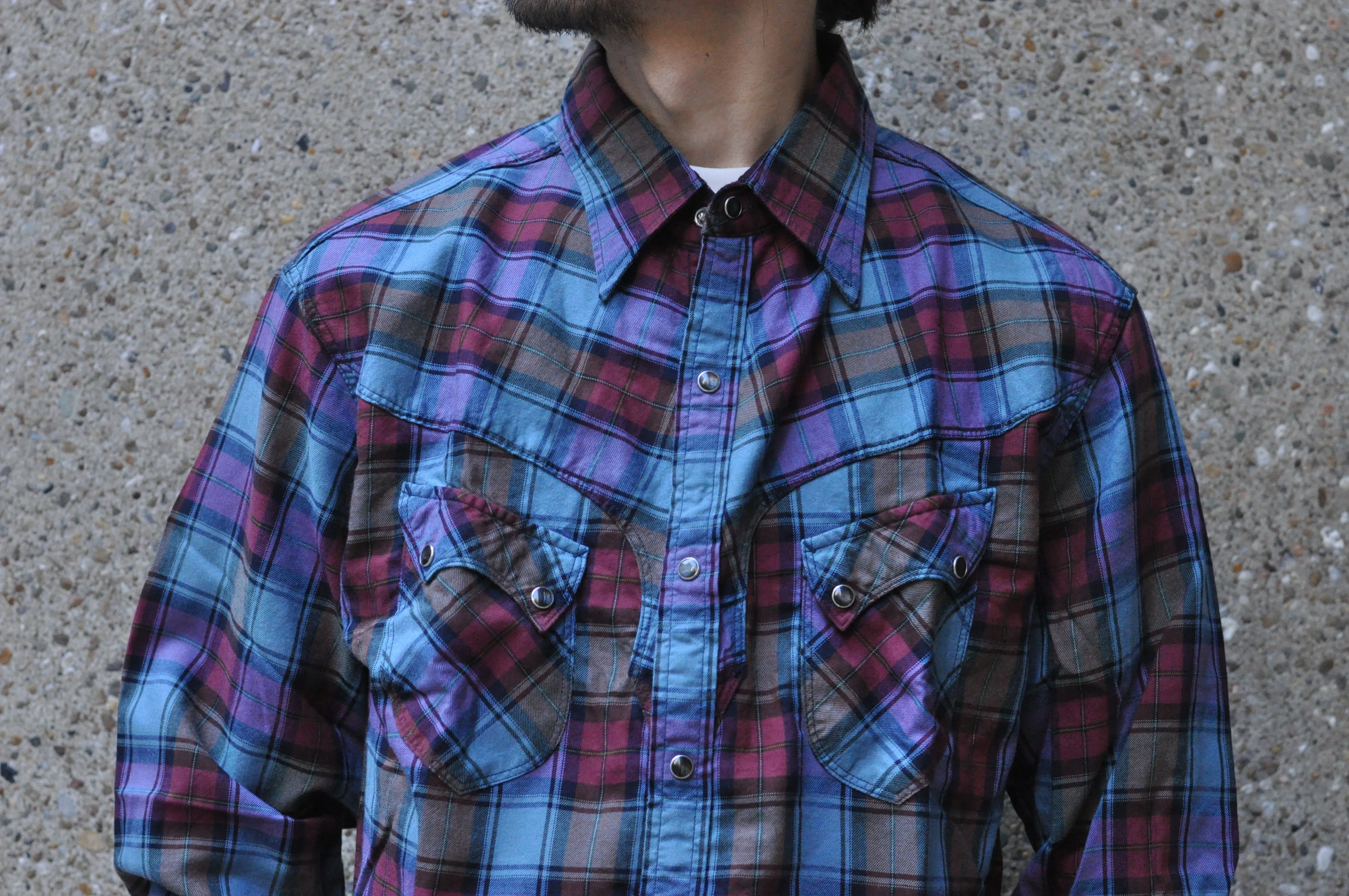 Stevenson Overall Co. 'Cody' Lightweight Plaid Western Shirt (Aurora)