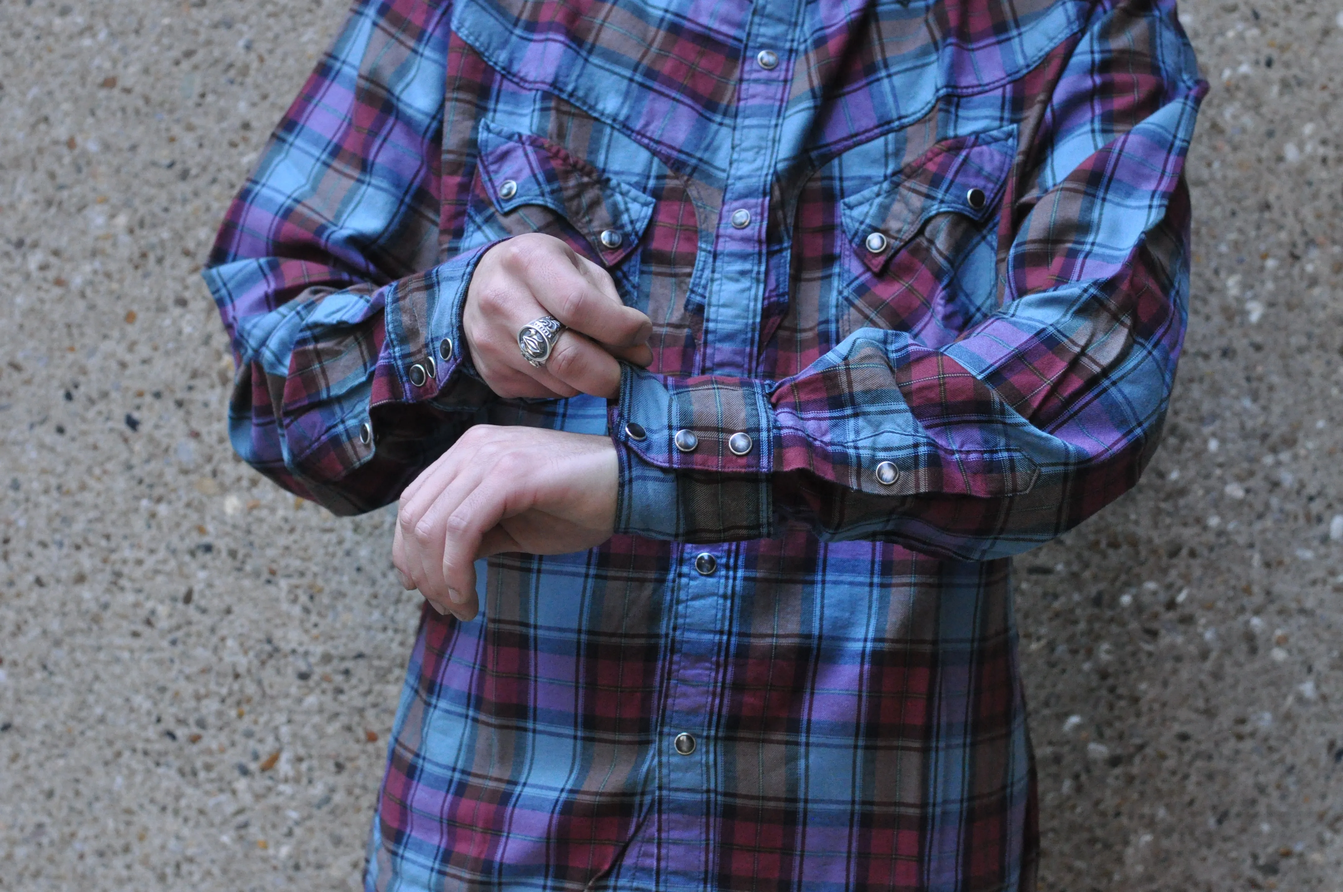 Stevenson Overall Co. 'Cody' Lightweight Plaid Western Shirt (Aurora)