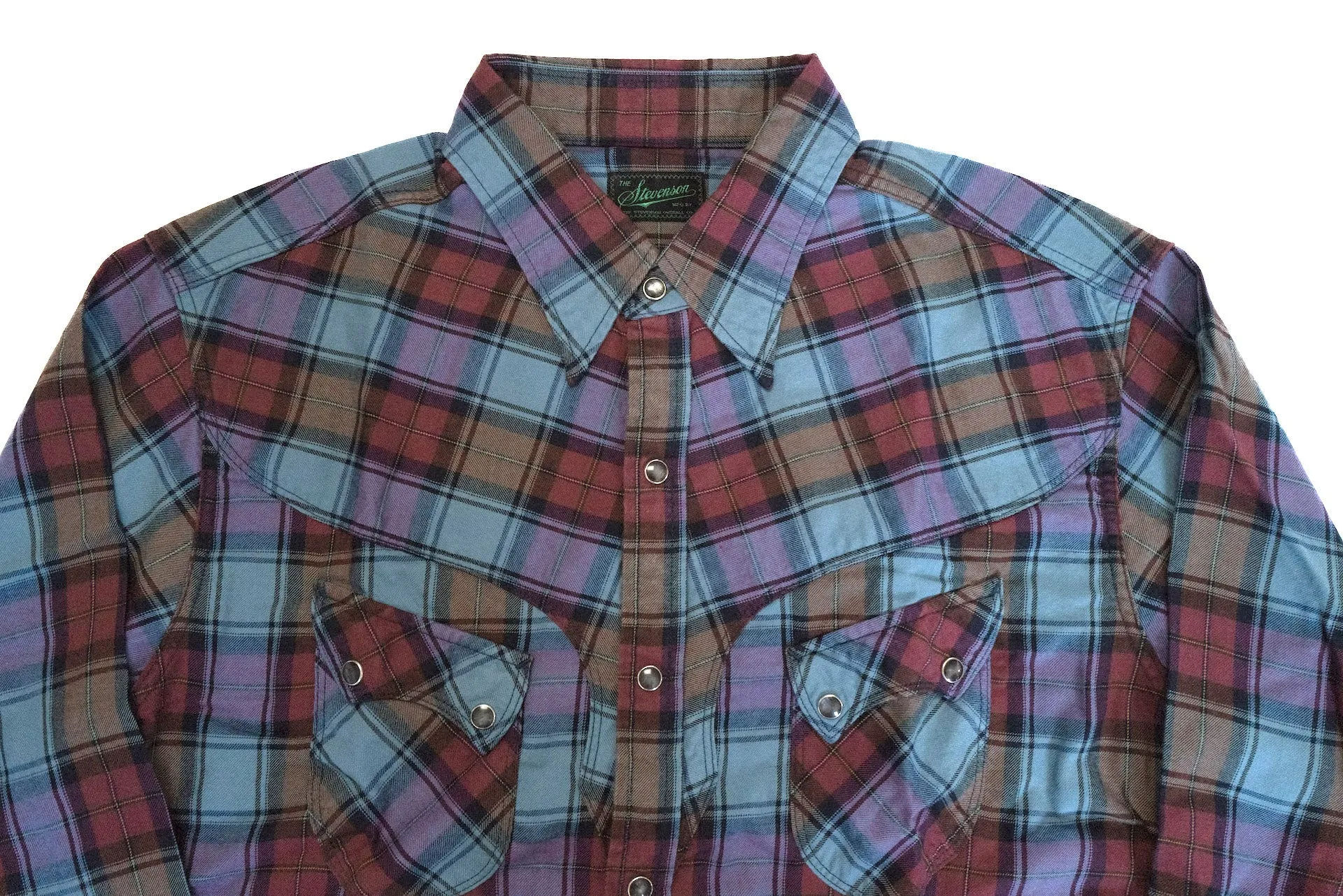 Stevenson Overall Co. 'Cody' Lightweight Plaid Western Shirt (Aurora)