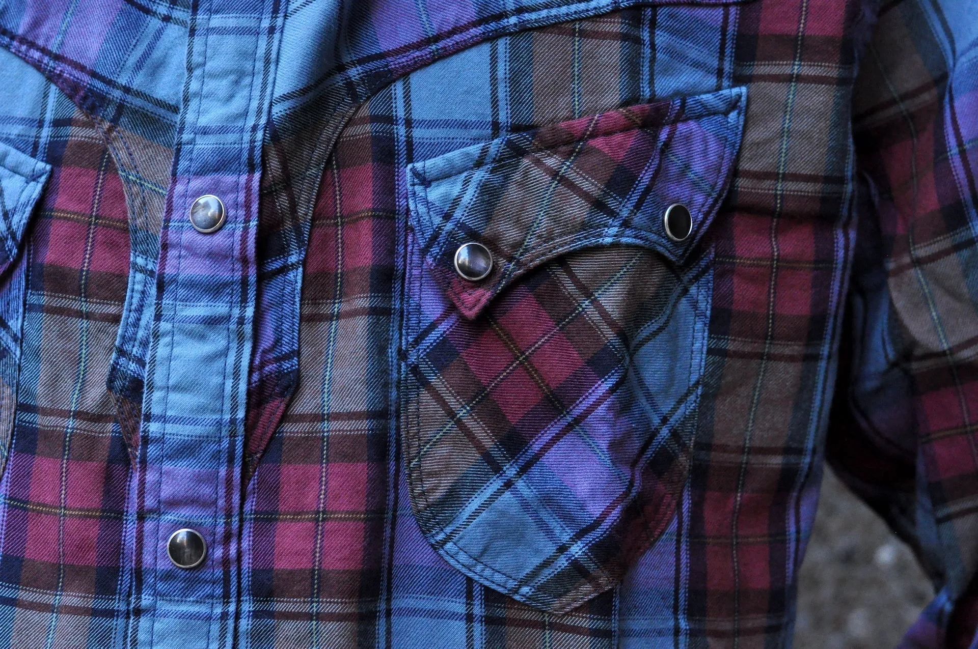 Stevenson Overall Co. 'Cody' Lightweight Plaid Western Shirt (Aurora)