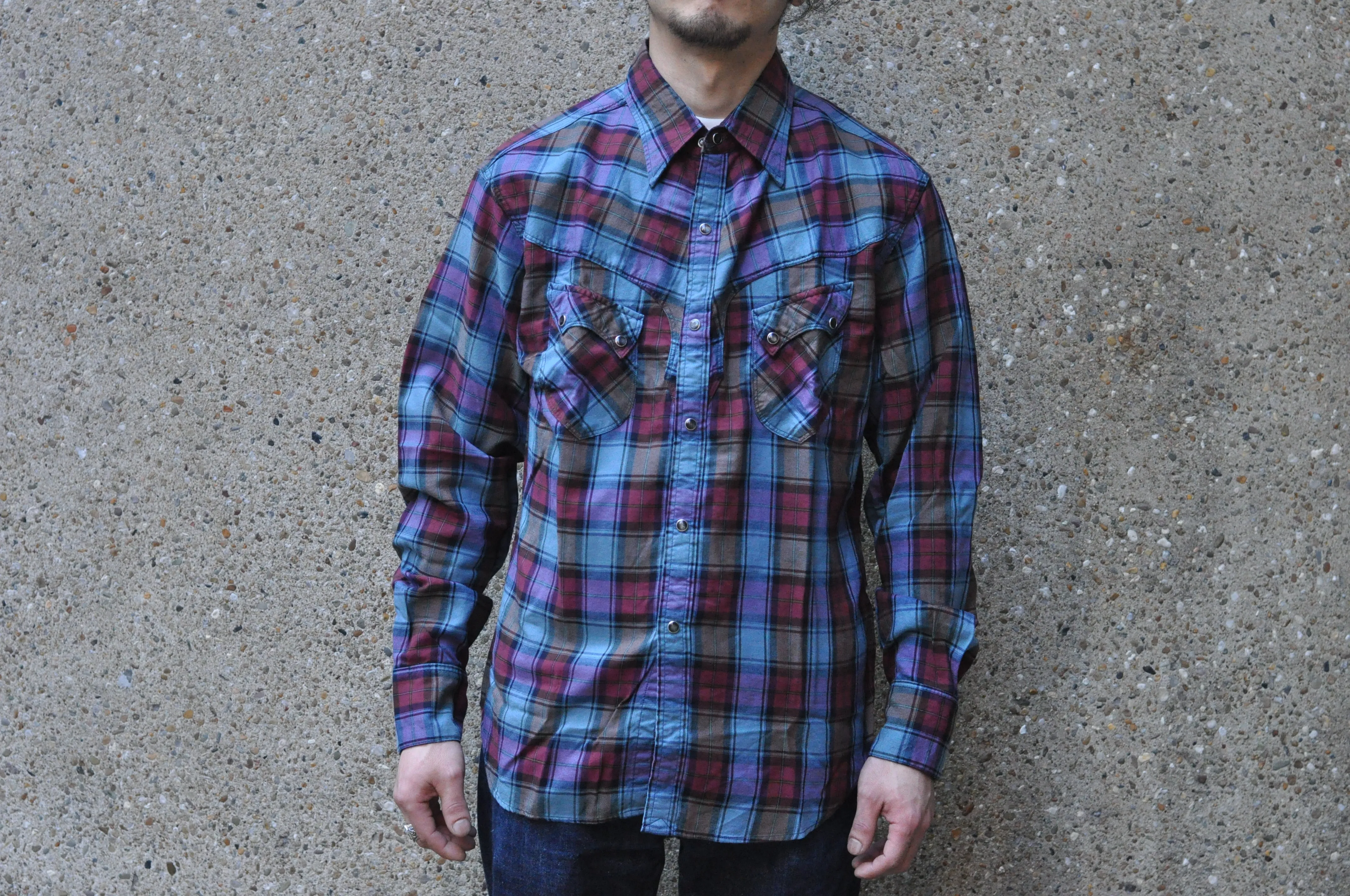 Stevenson Overall Co. 'Cody' Lightweight Plaid Western Shirt (Aurora)