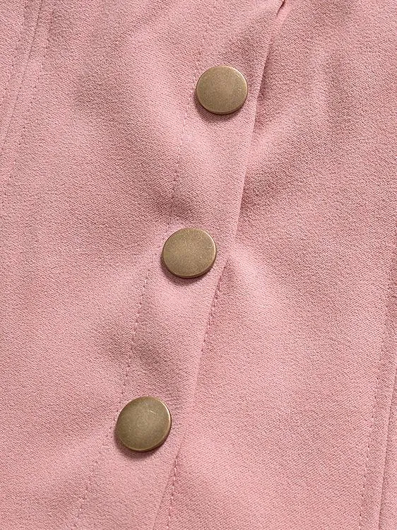Stylish Buttoned Solid Color A-line Skirt