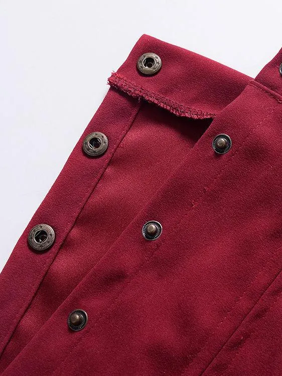 Stylish Buttoned Solid Color A-line Skirt