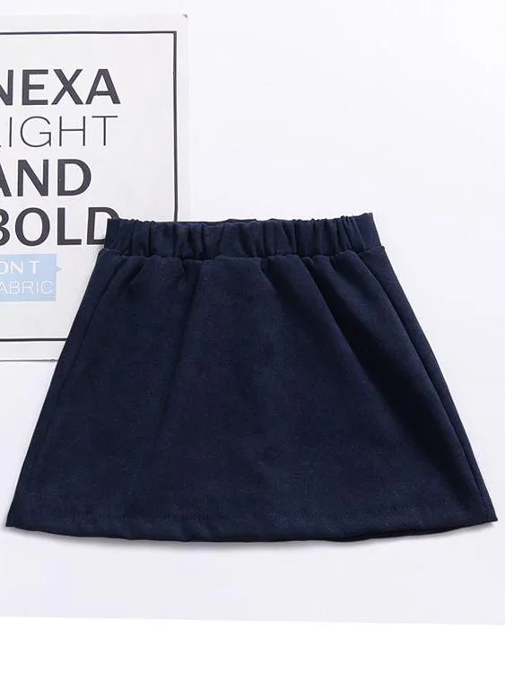 Stylish Buttoned Solid Color A-line Skirt