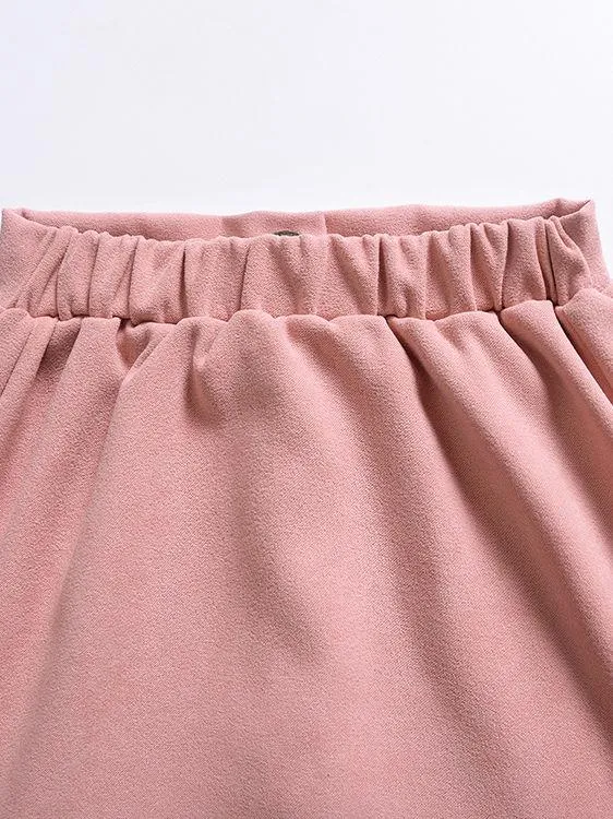 Stylish Buttoned Solid Color A-line Skirt
