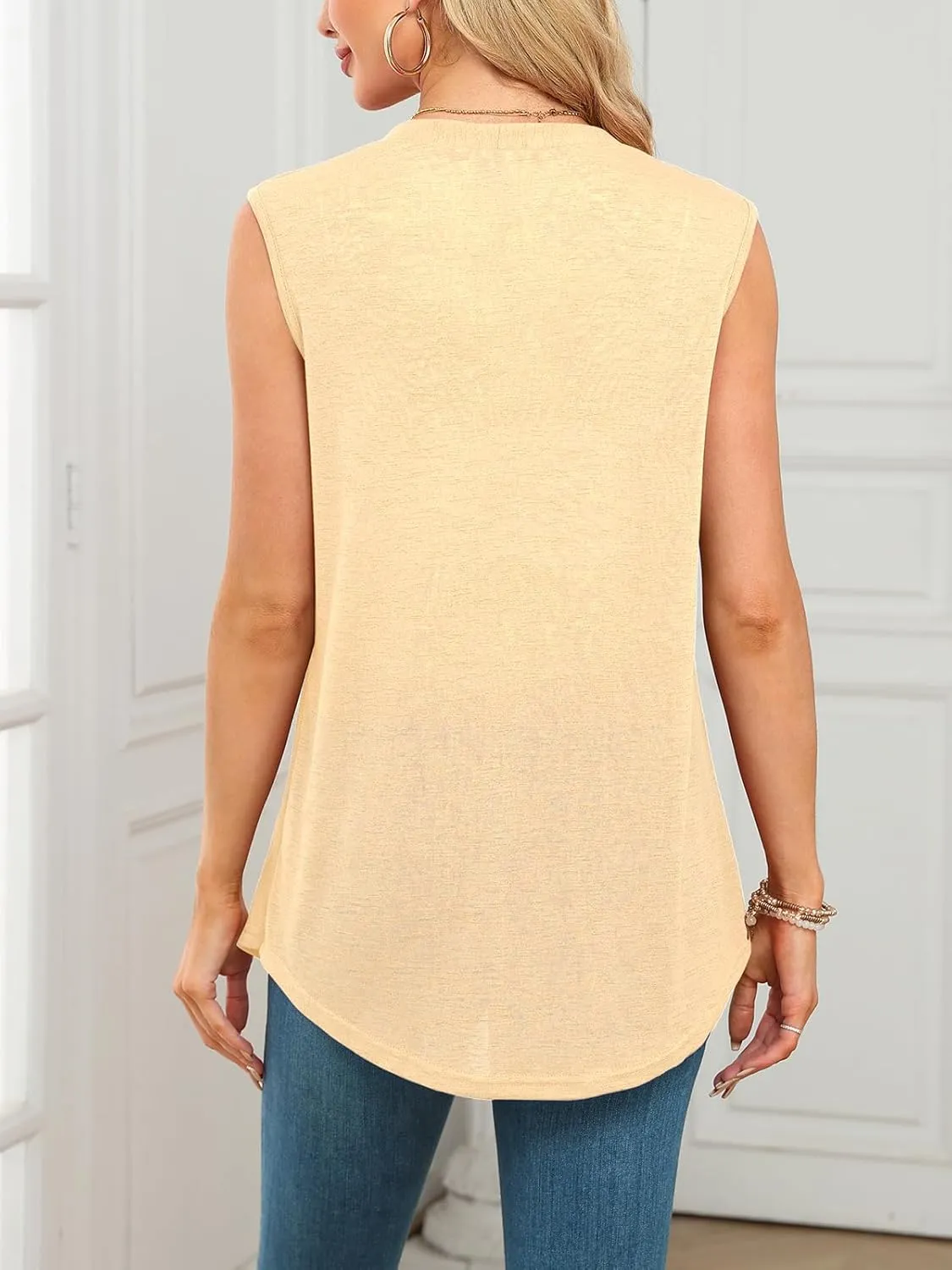 Summer Vest for Women Lightweight Fashion Casual Soft Knit Sleeveless Cardigan Curved Hem with Cozy Pockets (S-3XL)