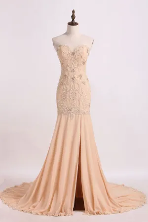 Sweetheart Prom Dresses Mermaid/Trumpet With Beading