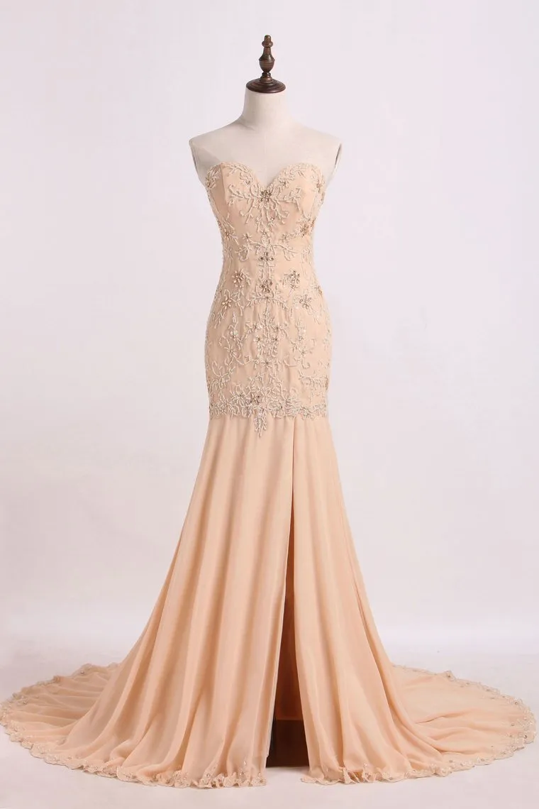 Sweetheart Prom Dresses Mermaid/Trumpet With Beading