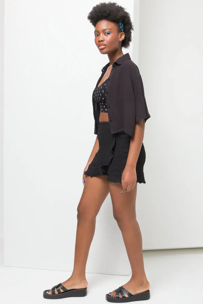 Textured Skort Black