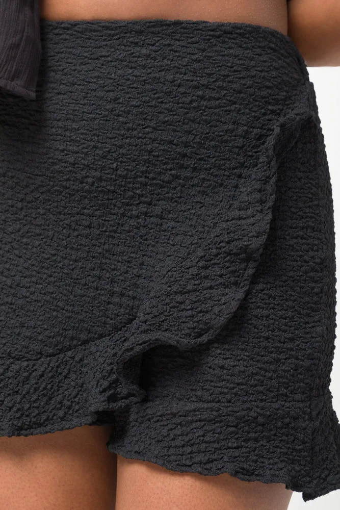 Textured Skort Black