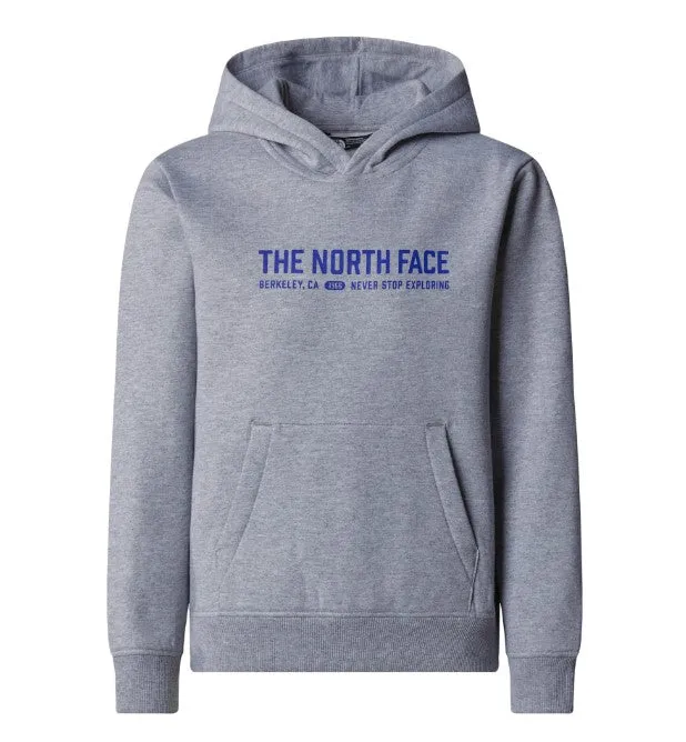 The North Face Teen Unisex Hoodie Varsity Graphic Relaxed Light Grey Heather