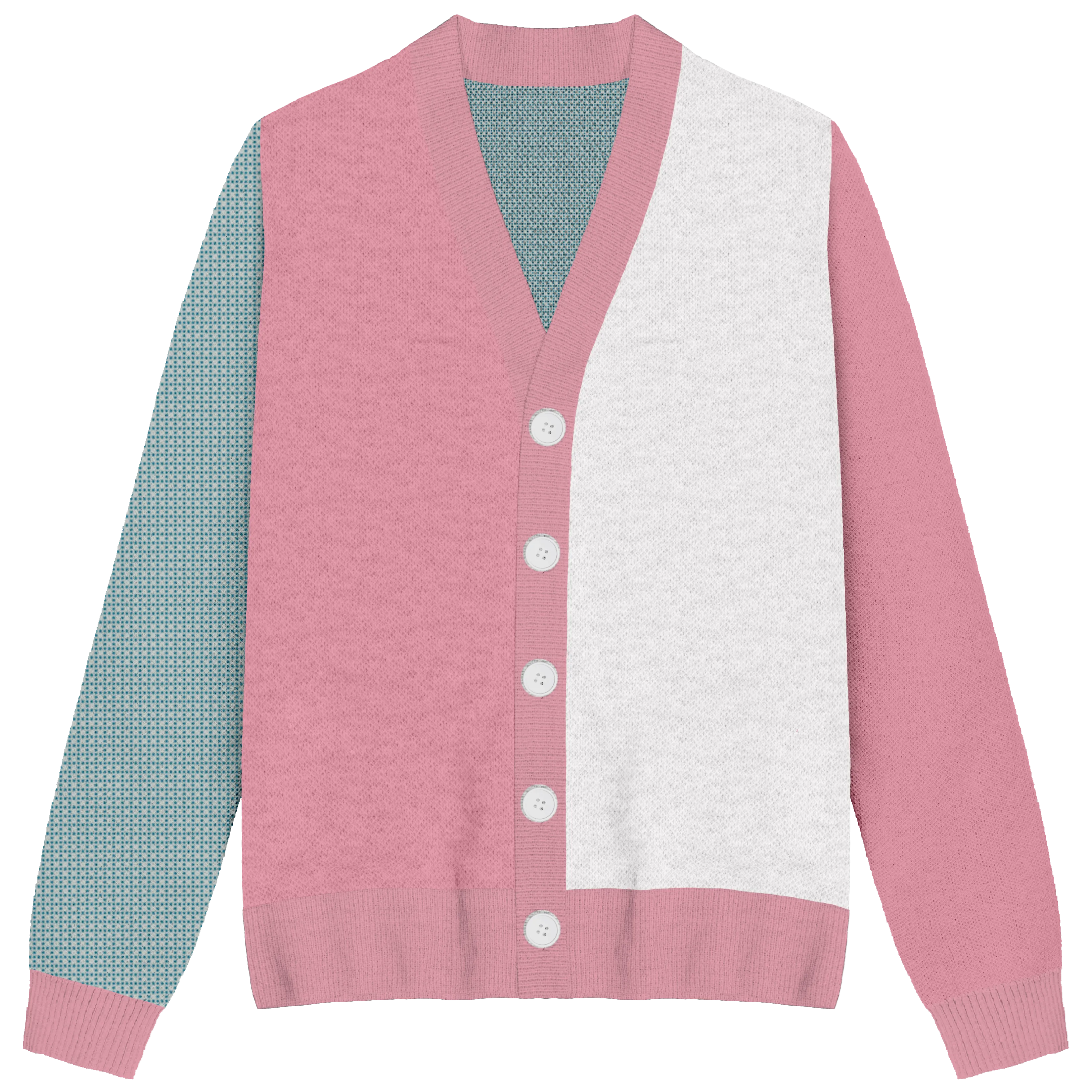 Transgender Colorblock Knit Cardigan