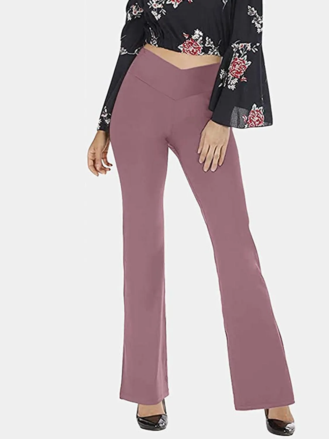 V Waist Stretch Bootcut Pants