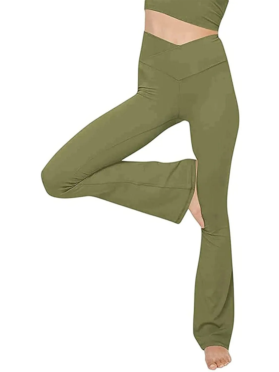 V Waist Stretch Bootcut Pants