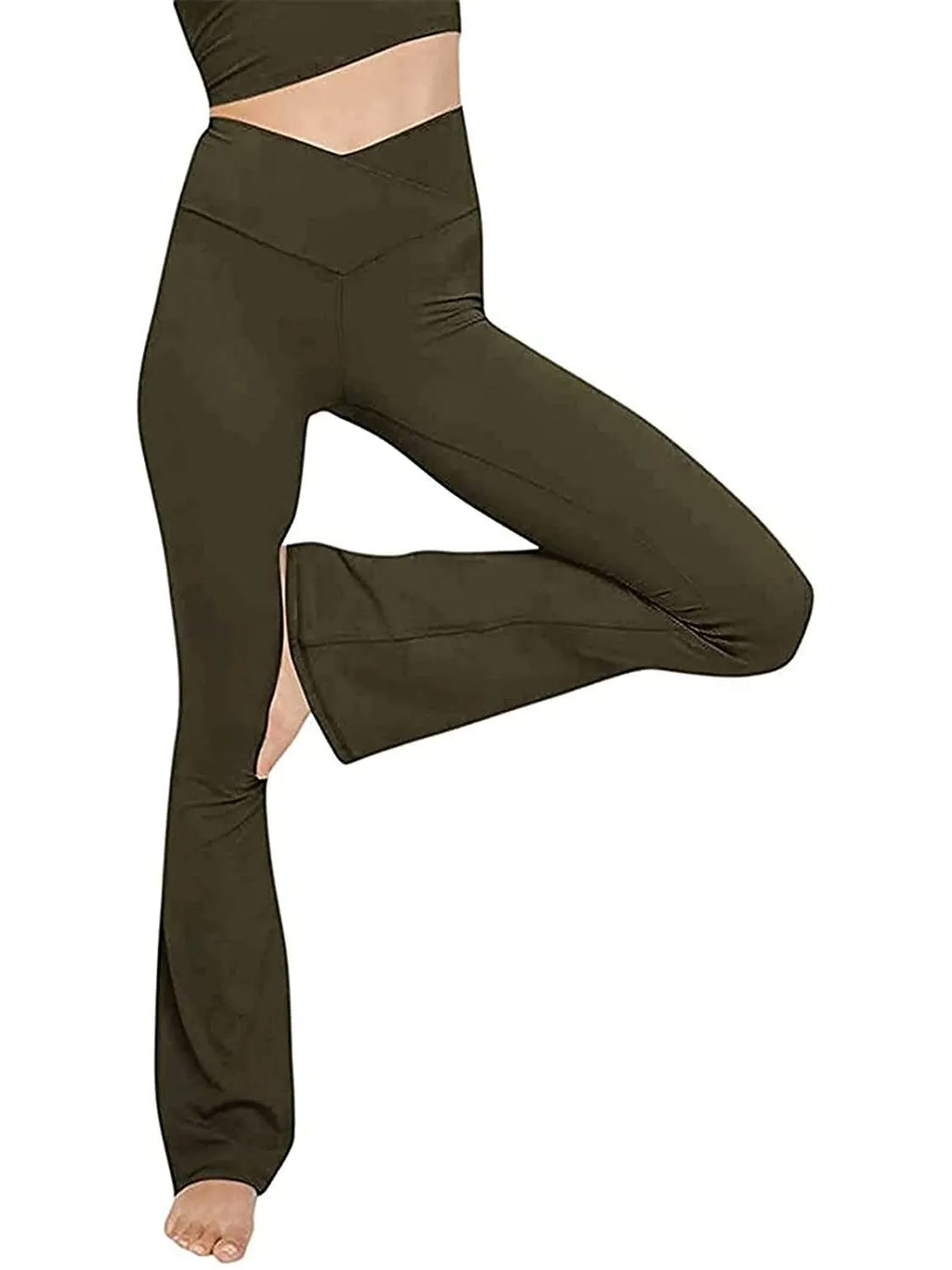 V Waist Stretch Bootcut Pants