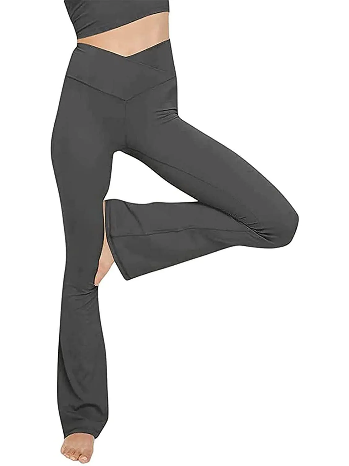 V Waist Stretch Bootcut Pants