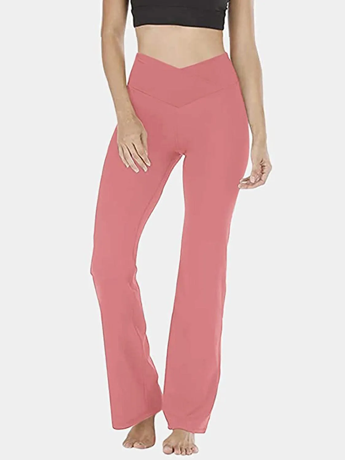 V Waist Stretch Bootcut Pants