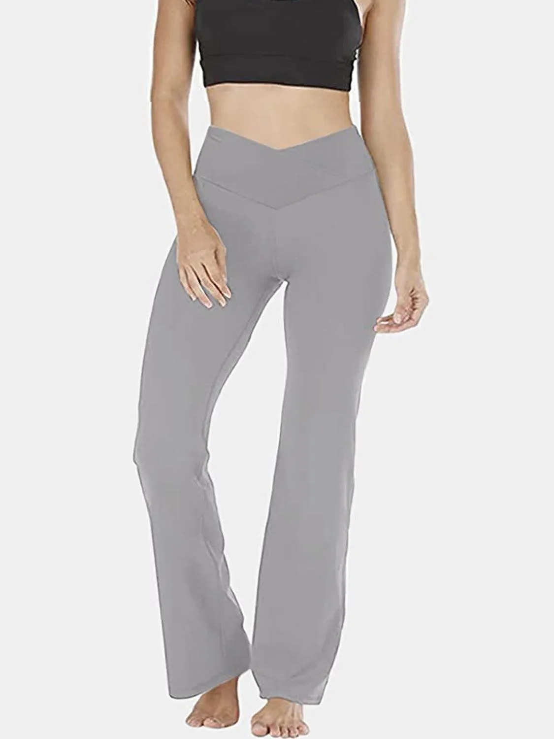 V Waist Stretch Bootcut Pants