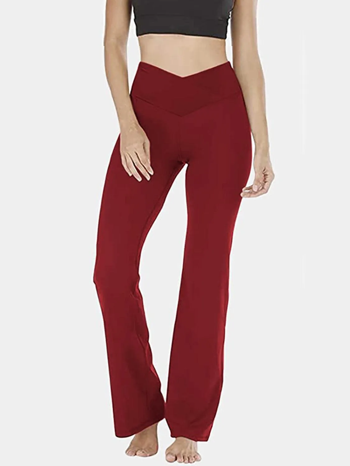 V Waist Stretch Bootcut Pants